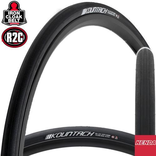 Покришка Kenda K1092 700 X 23C Kountach 120 TPI R2C + Iron cloak belt, чорний (O-O-0420)