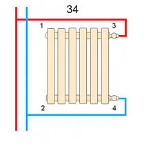 Горизонтальний радіатор Betatherm Praktikum 2 H-425 мм, L-1400 мм, фото 3