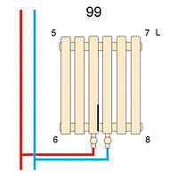 Вертикальний радіатор Betatherm Praktikum 2, H-2000 мм, L-539 мм, фото 2