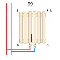 Вертикальний радіатор Blende 1 H-1400 мм, L-394 мм Betatherm, фото 2