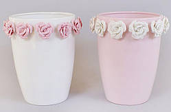 Набір порцелянових ваз із 2 штук 21 см Золотий сад Wide pink glass with roses Bona DP41643 KB, код: 7431077