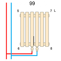 Вертикальний трубчастий радіатор Betatherm Quantum 1 H-1800 мм, L-485 мм, фото 3