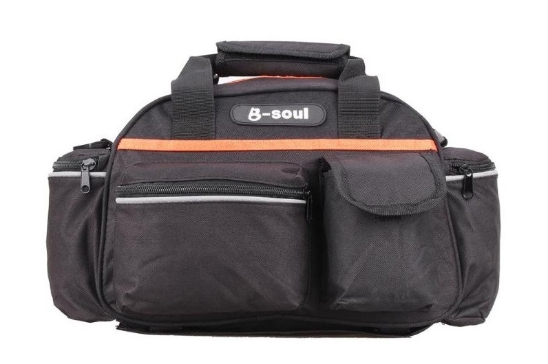 Велосумка B-Soul BC-BG163 на багажник чорно-жовтогарячий (BIB-050)