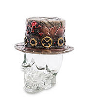 Статуэтка-флакон Шляпа в стиле Стимпанк на стеклянном черепе Veronese AL46558 FS, код: 6674970