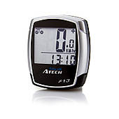 Велокомп'ютер Atech 13 функцій, дротовий, чорний (TU13)