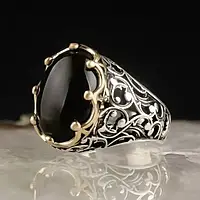 Уникальное роскошное кольцо Императорской перстень мужской с черным камнем кольцо власти размер 21