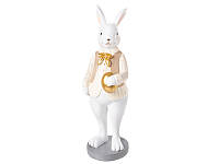 Статуэтка Lefard Пасхальный Кролик в бежевом 10х8х26 см Белый (AL186558) PI, код: 7887629