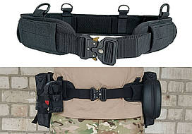 Розвантажувальний тактичний пояс РПС із кріпленням MOLLE чорний (варбелт, warbelt) 4630196