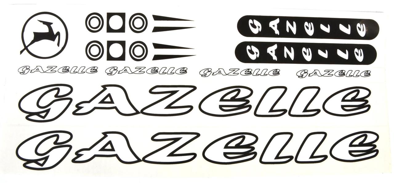Наклейка Gazelle на раму велосипеда, білий (NAK047)