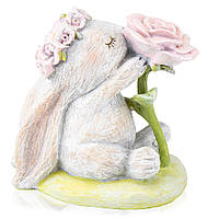 Фигурка интерьерная Rabbit with a rose 12 см Lefard AL117957 IB, код: 7523035