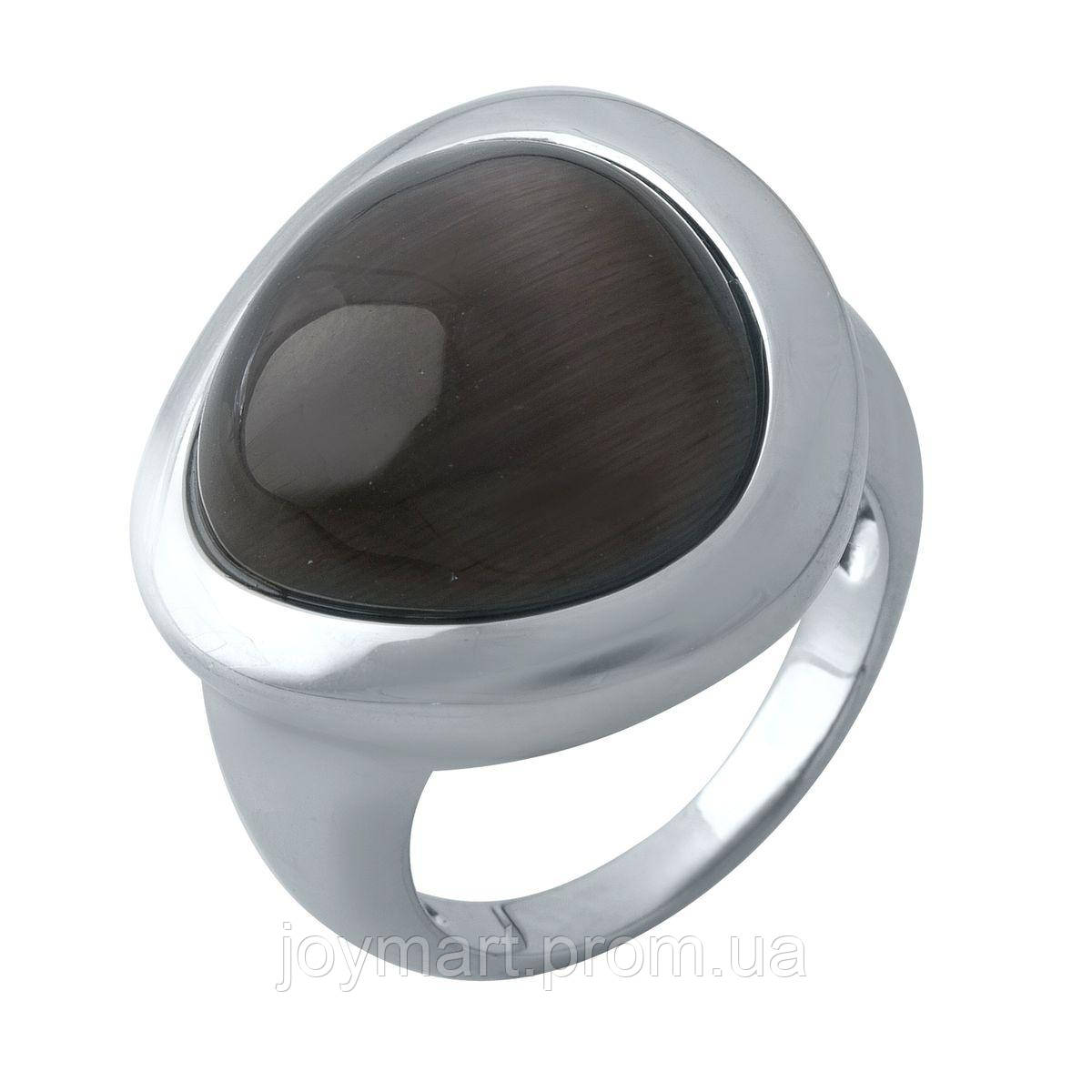 Серебряное кольцо Silver Breeze с кошачим глазом 18 размер (1975015-18) JM, код: 1194936 - фото 1 - id-p2009924475