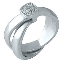 Серебряное кольцо SilverBreeze с фианитами 16 размер (1957264) JM, код: 1491976
