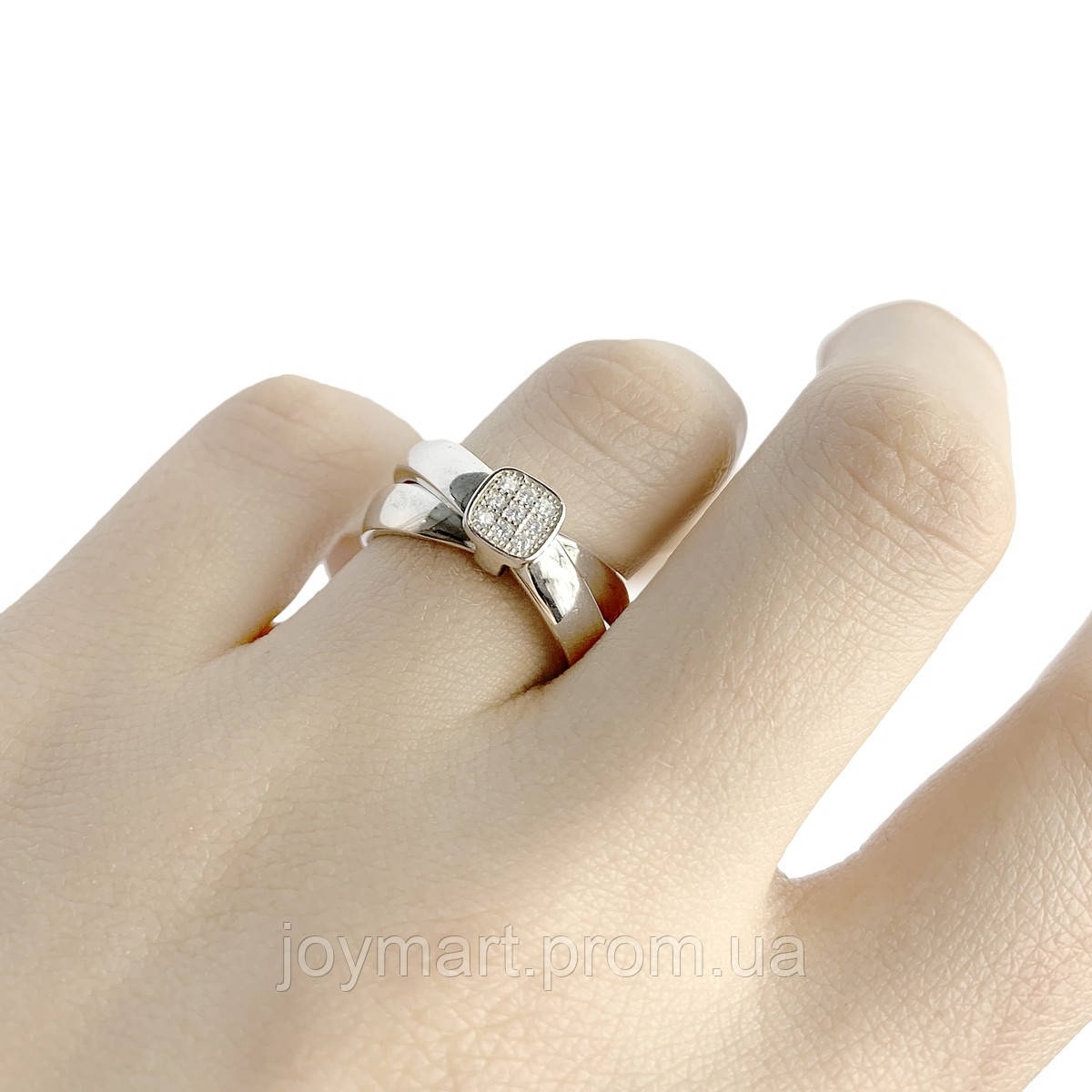 Серебряное кольцо SilverBreeze с фианитами 16 размер (1957264) JM, код: 1491976 - фото 2 - id-p2009924476