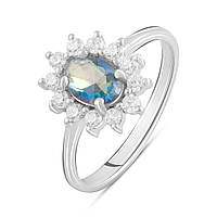 Серебряное кольцо SilverBreeze с мистик топазом 1.11ct (2089933) 17.5 JM, код: 8023596