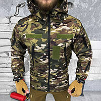 Мужская Демисезонная Куртка Soft Shell с флисовой подкладкой / Верхняя Одежда Logos-Tac мультикам размер S