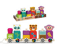 Деревянная игрушка Kids hits KH20/021 (12шт) паровозик в коробке 37,8*13*10 см от style & step