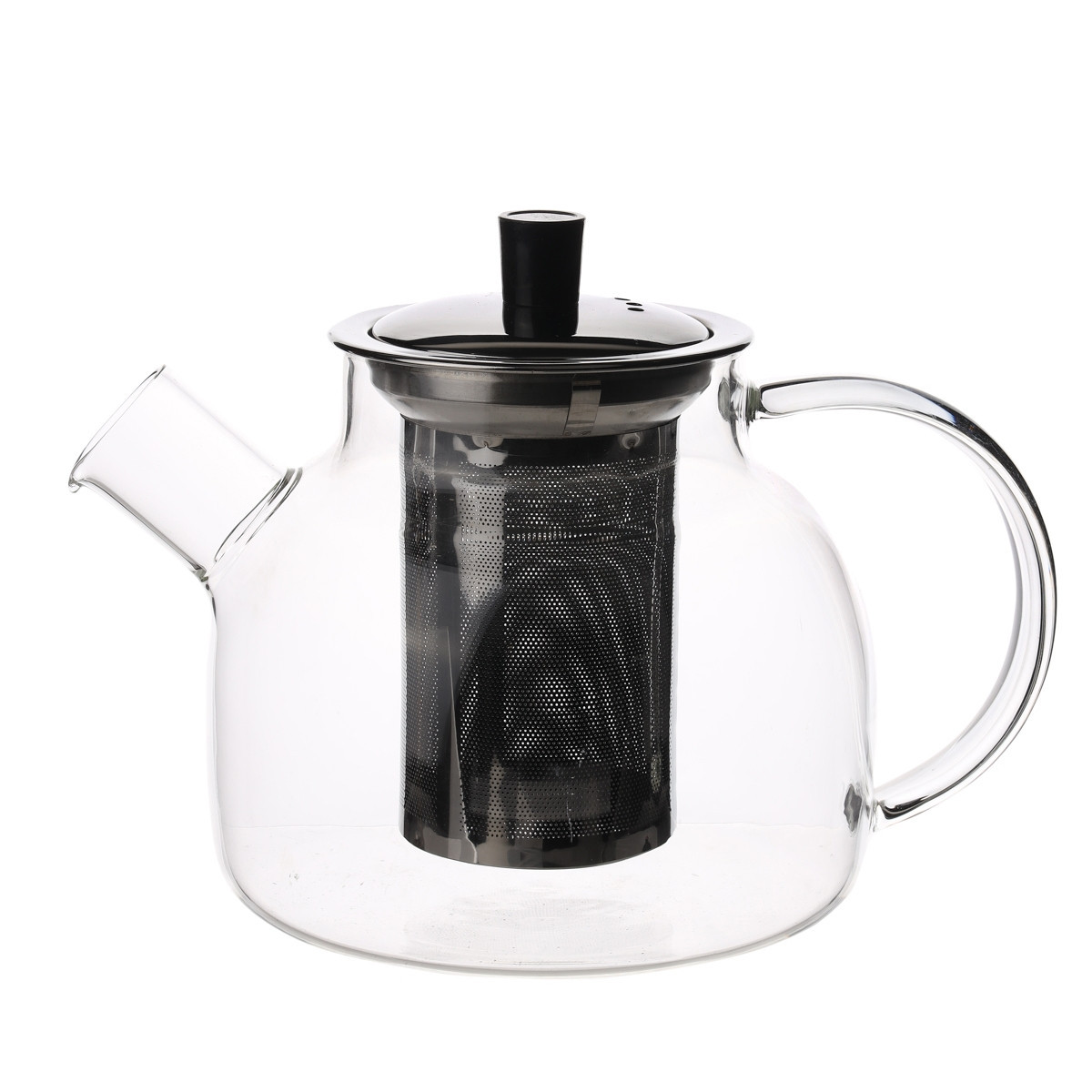Заварювальний чайник скляний на 1 л з металевою кришкою Lefard AL113175 SC, код: 7428590