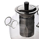 Заварювальний чайник скляний на 1 л з металевою кришкою Lefard AL113175 SC, код: 7428590, фото 2