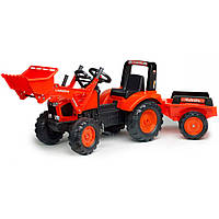 Педальный трактор для детей с прицепом и ковшом Kubota Red Falk IG31850 UK, код: 7425033