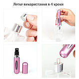 Набір 3 шт атомайзер/ флакон/дозатор для парфумів 5 мл три кольори срібло золото рожевий (GS-113097), фото 2