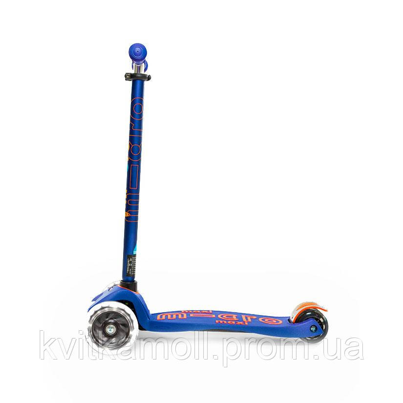 Самокат детский Deluxe синий до 50 кг 3-х колесный led Micro DD656589 KA, код: 7427618 - фото 9 - id-p2010193547