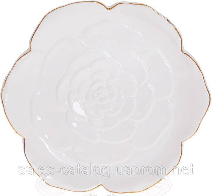 Закусочні тарілки 23х21.5х3 см White-Gold Rose Bona DP118444 SC, код: 7523308