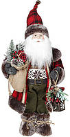 Новорічна фігурка Санта з ліхтариком 46 см (м'яка іграшка), червоний із чорним Bona DP73692 NC, код: 6675255