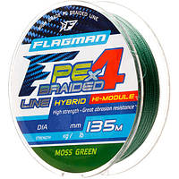 Шнур Flagman PE Hybrid F4 MossGreen 135м 0.14мм 26135-014