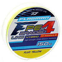 Шнур Flagman PE Hybrid F4 150м Fluo Yellow 0.16мм 25150-016