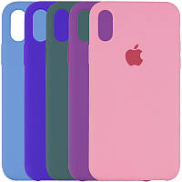 Чехол накладка с микрофиброй Silicone Case (AA) для Apple iPhone XS Max (6.5")