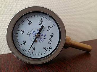 Термометр біметалевий осьовий ТБУ-100