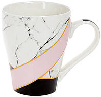 Кружка (чашка) фарфоровая Marble 500мл Pink-Yellow Bona DP118111 SM, код: 7523165