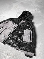Зимняя куртка мужская оверсайз дутая до -30*С Real серая | Пуховик мужской зимний с капюшоном Люкс качества