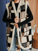 Жилетка-пальто из овечьей шерсти женская "Марселлет"
