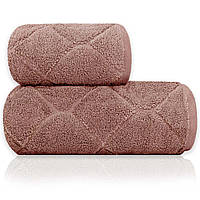 Плотное махровое полотенце Cestepe Premium Voli, Темно-розовый, 50х90