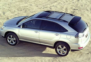 Рейлінги Lexus RX350 (2003-2009) Чорні посилені, з перемичками, RLXRX0309