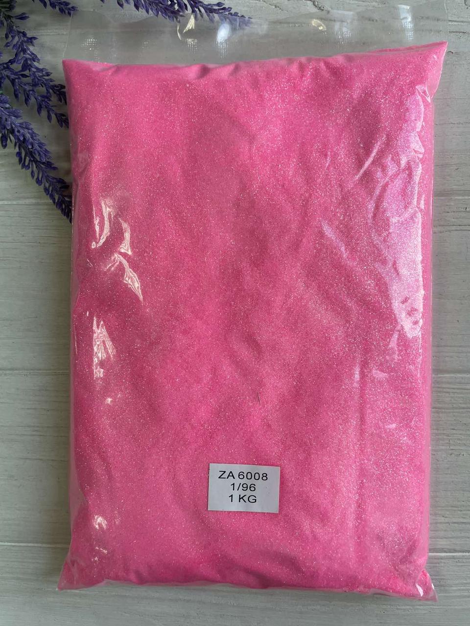 Глітер ПЕРЛАМУТОВИЙ 1 кг, неоново рожевий 6008