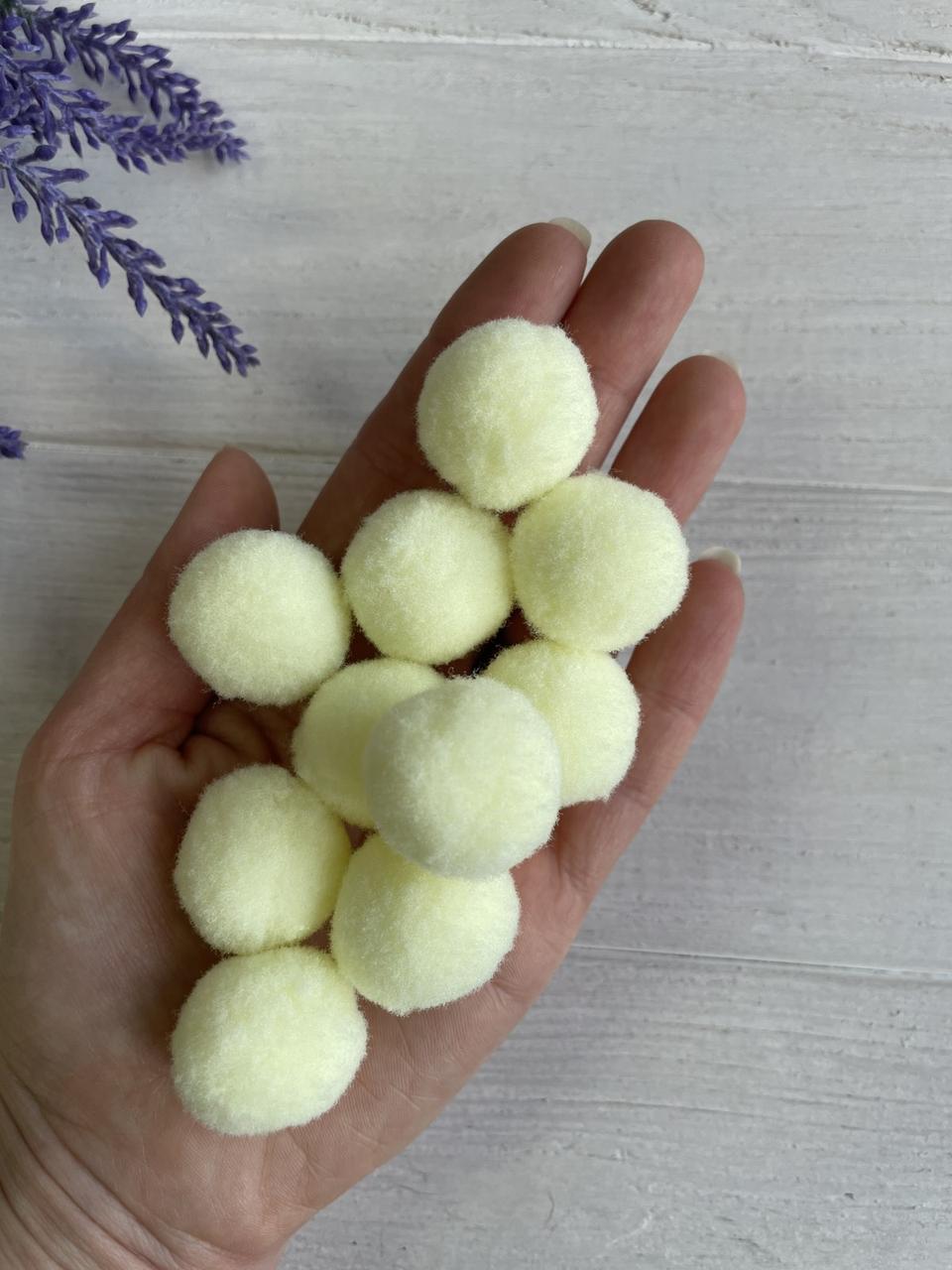 Помпони " Оксамитові 2.5 см", айворі 250 шт, фото 1