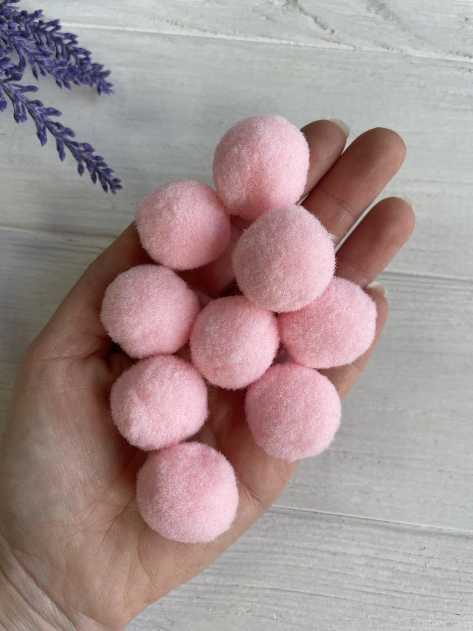 Помпони " Оксамитові 2.5 см", персиково рожеві 250 шт, фото 1