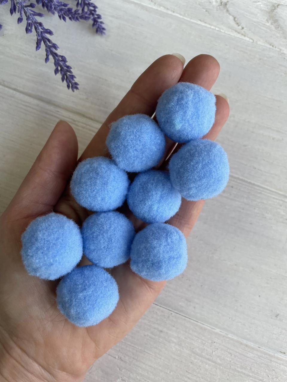 Помпони " Оксамитові 2.5 см", небесні 250 шт, фото 1