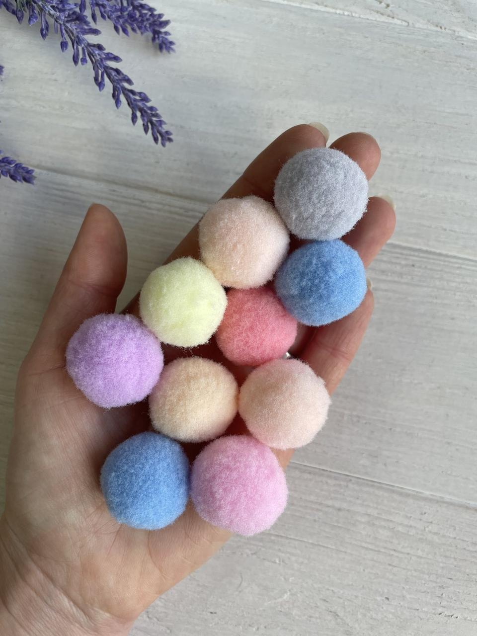 Помпони  " Оксамитові 2.5 см", мікс    250 шт