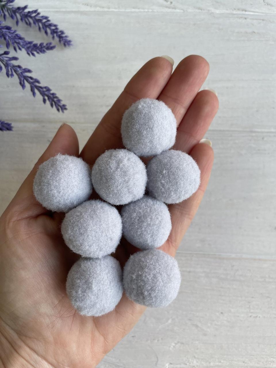 Помпони " Оксамитові 2.5 см", сірі 250 шт, фото 1