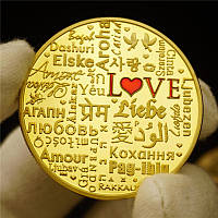 Позолочена сувенірна монета ''LOVE''