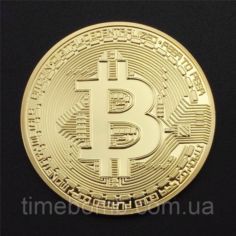 Позолочена сувенірна монета Bitcoin 2013
