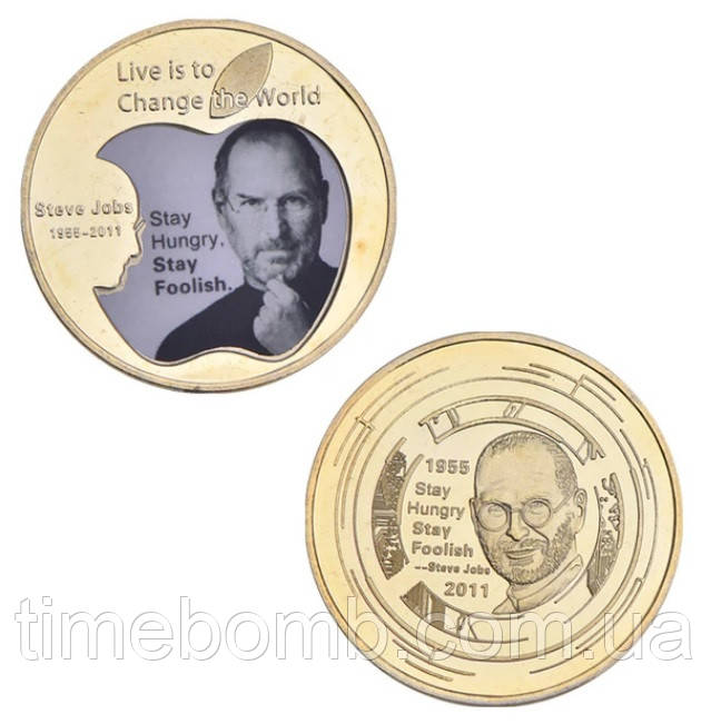 Позолочена сувенірна монета "Стів Джобс"