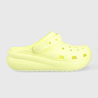 Crocs Classic Crush Sulphur Clog Original женские, Кроксы на платформе желтые оригинал с коробкой