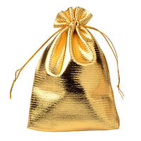 Подарунковий мішечок з органзи 9 x 12 см золотистий