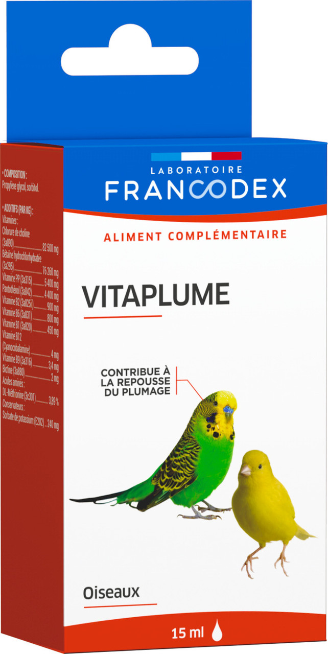 Харчова добавка для сприяння відростанню пір'я у птахів FRANCODEX Vitaplume 15мл