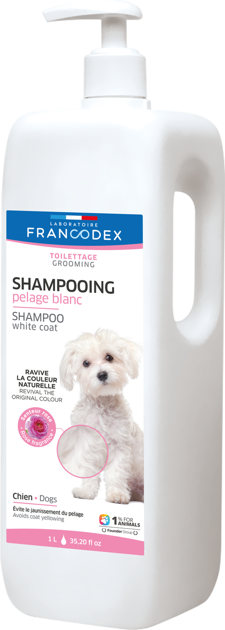 Шампунь для собак з білою вовною Laboratoire Francodex White Coat Shampoo 1л
