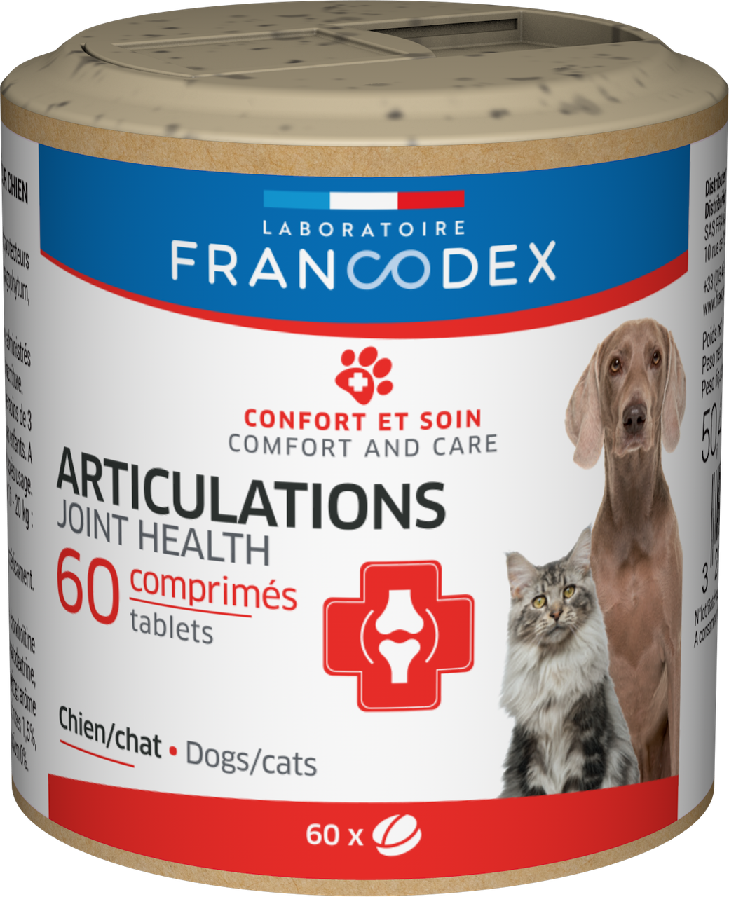 Харчова добавка для здоров'я суглобів для котів та собак Laboratoire Francodex Joints 60 таб.